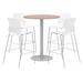 KFI Studios 42" L Round Manufactured Wood Breakroom Table & Chair Set Metal in Gray | 41 H in | Wayfair OLTFL36RD-B1922-SL-41-7937-4-OL2700BR-P08