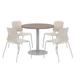 KFI Studios 36" L Round Manufactured Wood Breakroom Table & Chair Set Metal in Brown/Gray | 29 H in | Wayfair OLTFL42RD-B1922-SL-7960K-4-OL2700-P45