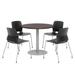 KFI Studios 36" L Round Manufactured Wood Breakroom Table & Chair Set Metal in Brown/Gray | 29 H in | Wayfair OLTFL36RD-B1922-SL-7933K-4-OL2700-P10