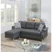 Gray/Blue Sectional - George Oliver Rainville 87" Wide Reversible Sofa & Chaise Polyester | 36 H x 87 W x 59 D in | Wayfair