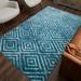 Blue/Green 24 x 0.41 in Area Rug - Union Rustic Andresen Geometric Tufted Teal Area Rug Polyester | 24 W x 0.41 D in | Wayfair