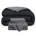 Bare Home 1800 Premium Microfiber Reversible Bed-In-A-Bag Microfiber in Gray/Black | Full | Wayfair 653590698166