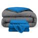 Bare Home 1800 Premium Microfiber Reversible Bed-In-A-Bag Microfiber in Gray/Blue | Twin | Wayfair 653590697978