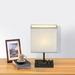 Zipcode Design™ Altoona 17" Black Desk Lamp w/ USB & Outlet Linen/Metal in Black/Gray | 17 H x 10.6 W x 4.8 D in | Wayfair
