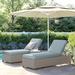 Wade Logan® Basden Outdoor Chaise Lounge w/ Cushions & Table Wicker/Rattan in Brown/Gray | 16 H x 31 W x 77 D in | Wayfair