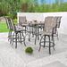 Red Barrel Studio® Square 6 - Person Bar Height Bistro Outdoor Dining Set Metal in Gray | 24.8 W x 24.8 D in | Wayfair