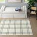 Blue/White 63 x 0.39 in Area Rug - Sand & Stable™ Melany Plaid White Area Rug Polypropylene | 63 W x 0.39 D in | Wayfair
