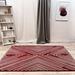 Red/White 114.17 x 78.74 x 0.5 in Area Rug - George Oliver Rectangle Roemer Geometric Machine Woven Cotton Indoor Area Rug Cotton | Wayfair