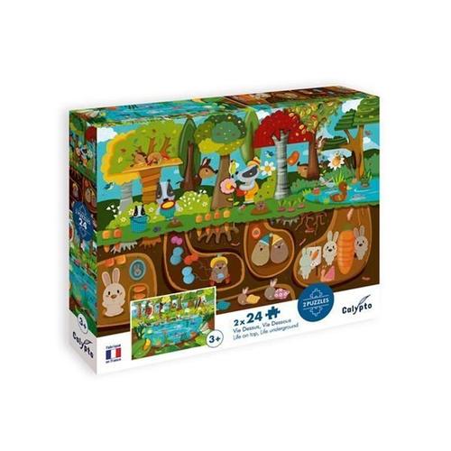Calypto Waldtiere 2X24 Teile Puzzle