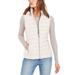 Michael Kors Women's Bone White Down Sleeveless Puffer Vest With Removable Hood - White