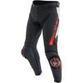 Dainese Super Speed perforierte Motorrad Lederhose, schwarz-weiss-rot, Größe 56