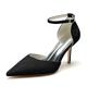 Women's Wedding Shoes Print Shoes Wedding Party Daily Embroidered Wedding Heels Bridal Shoes Bridesmaid Shoes Lace Stiletto Pointed Toe Elegant Fashion Lace Ankle Strap Black White Ivory