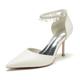 Women's Wedding Shoes White Shoes Ankle Strap Heels Wedding Party Daily Wedding Heels Bridal Shoes Bridesmaid Shoes Imitation Pearl Stiletto Pointed Toe Elegant Cute Luxurious PU Ankle Strap White