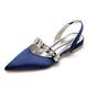 Women's Wedding Shoes Flats Ladies Shoes Valentines Gifts White Shoes Wedding Party Daily Wedding Flats Bridal Shoes Bridesmaid Shoes Rhinestone Flat Heel Pointed Toe Elegant Fashion Luxurious Satin