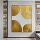 Large handmade Gold Minimalist Abstract Painting hand painted Modern Art Painting hand painted White Abstract Painting Gold 3D Textured Painting Gold Leaf Abstract Painting