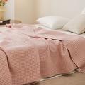 100% Cotton Waffle Towel Blanket Solid Color for Office Home Noon Break Nap
