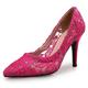 Per donna scarpe da sposa Stiletto Regali di San Valentino Feste tacchi da sposa Scarpe da sposa Scarpe da damigella d'onore Di pizzo Appuntite Di pizzo Mocassino Nero Rosa Blu