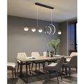 Kitchen Island Light/Lighting Over Table 80/95/120cm Farmhouse Lighting Fixtures Ceiling Hanging Pendant Modern Linear Chandelier with Clear Glass Globe Shade for Dining Room 110-240V