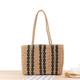 Women's Tote Hobo Bag Straw Beach Large Capacity Multi Carry Color Block Khaki blue Brown Color Beige