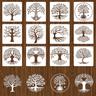 12 pz vita di albero pittura stencil riutilizzabili stencil da parete stencil fai da te (tema dell'albero)