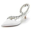 Per donna Tacchi scarpe da sposa Regali di San Valentino Scarpe Bling Bling Feste Sandali da sposa Scarpe da sposa Scarpe da damigella d'onore Estate Primavera Con diamantini Basso Appuntite Elegante