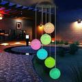 luci solari per esterni impermeabile luce a sfera a led colorata lampada a sospensione per esterni balcone giardino patio decorazione della stanza luce del campanello del vento luce ip65 led solare