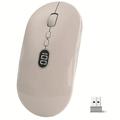 mouse wireless leggero con display a batteria mouse wireless portatili sottili da 2,4 g per laptop mouse per computer con clic silenzioso senza fili ricaricabile fino a 1600 dpi per PC mac macbook