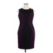 Calvin Klein Casual Dress - Sheath: Purple Color Block Dresses - Women's Size 14