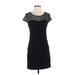 Kensie Cocktail Dress - Mini Scoop Neck Short sleeves: Black Solid Dresses - Women's Size Small