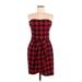 Bailey Blue Cocktail Dress: Red Checkered/Gingham Dresses - New - Women's Size Small