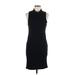 Esprit Cocktail Dress - Sheath Mock Sleeveless: Black Solid Dresses - Women's Size Large