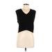 Divided by H&M Pullover Sweater: Black Color Block Tops - Women's Size Medium
