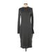 prologue Casual Dress - Midi: Gray Solid Dresses - Women's Size Small