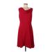 Vicky Tiel Casual Dress - A-Line: Red Solid Dresses - Women's Size 10