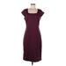 Old Navy Casual Dress - Sheath Square Short sleeves: Burgundy Print Dresses - Women's Size Medium