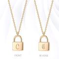 Free People Jewelry | New 18k Gold Initial Lock Necklace | Color: Gold | Size: Various