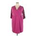 Torrid Casual Dress - Wrap Plunge 3/4 sleeves: Pink Solid Dresses - Women's Size 2X Plus