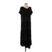 Lularoe Casual Dress - Midi Scoop Neck Short sleeves: Black Solid Dresses - Women's Size Small