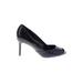 Lauren by Ralph Lauren Heels: Slip On Stilleto Cocktail Party Blue Solid Shoes - Women's Size 7 1/2 - Round Toe