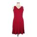 Tommy Bahama Casual Dress - A-Line V Neck Sleeveless: Burgundy Solid Dresses - Women's Size X-Large