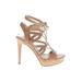 Guess Heels: Gladiator Platform Party Tan Solid Shoes - Women's Size 6 - Open Toe