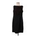 Merona Casual Dress - Party Crew Neck Sleeveless: Black Print Dresses - Women's Size 12