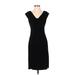 Lauren by Ralph Lauren Cocktail Dress - Party Cowl Neck Short sleeves: Black Solid Dresses - Women's Size 4