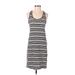 Ann Taylor LOFT Casual Dress - Shift Scoop Neck Sleeveless: Ivory Print Dresses - Women's Size Small