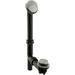 Westbrass 593144-07 14 Black Polypropylene Bathtub Overflow Assembly with Tip-Toe Drain and 2-Hole Faceplate Satin Nickel