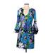 Trina Turk Casual Dress: Blue Floral Motif Dresses - New - Women's Size 8
