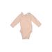 GRAY LABEL Long Sleeve Onesie: Tan Solid Bottoms - Size 6-9 Month