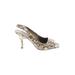Tahari Heels: Slingback Stilleto Cocktail Party Ivory Shoes - Women's Size 7 - Peep Toe