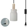 Kiven Plug in Pendant Light Motion Activated Hanging Light with White Glass Lampshade Modern Ceiling Pendant Light for Bedroom Hallway Kitchen 1-Light