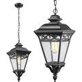 DIQIN 17inch Outdoor Pendant Light for Porch Large Hanging Porch Light Outdoor Chandelier Ceiling Mount Pendant Lights Aluminum with Clear Glass for Porch Patio Entrance Foyer Entryway